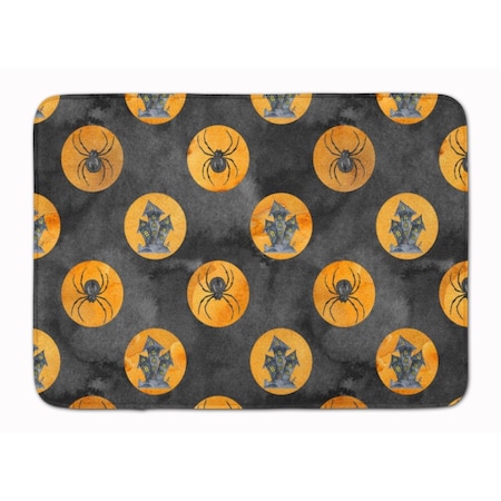 Carolines Treasures Watecolor Halloween Circles Machine Washable Memory Foam Mat BB7529RUG